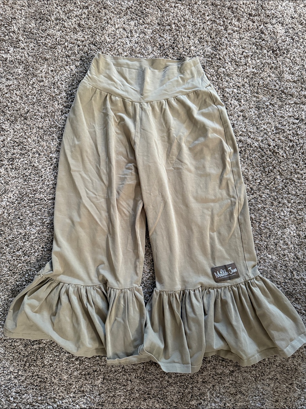 Matilda Jane Olive Green Ruffle Hem Girls' Capri Skirt-Pants